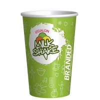 Printed Milkshake Cups Cardboard 400cc/16oz Full Surface