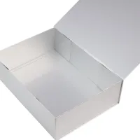 Glossy laminated magnetic boxes Silver - 14x14.5x5.7cm - 25 pcs