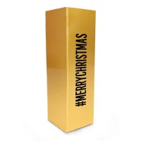 Christmas Wine Bottle Box + Magnetic Closure Gold - 30x10x10cm - 25 Pieces