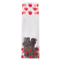Block Bottom Bag 70 + 40 x 220 mm Valentine - 1,000 pieces