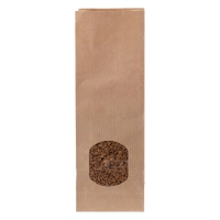 Kraft Block Bottom Bag with Round Window - 70 + 40 x 205 mm - 1,000 pcs
