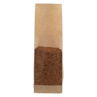 Flat-Bottom Kraft Bag 80+50x250 mm with Rectangular Window - 1,000 pieces