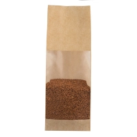 Block Bottom Bag KRAFT 120+70x330 mm with Rectangular Window - 1000 pieces