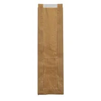 Kraft baguette bag with window - 10x4x35 cm - 1,000 pcs/box