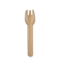 Snack Fork with Cutting Edge - Paper - 13.2 cm Brown - 500 pcs/box