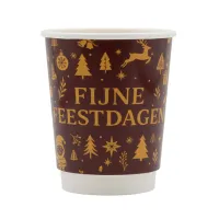 Double-Wall Coffee Cup Happy Holidays 200cc/8oz - 500 pcs/box.