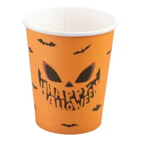 Cardboard Coffee Cup Halloween Pumpkin 200cc/8oz - 1,000 pcs/box