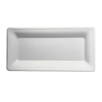 Rectangular Tray - Sugarcane - White - 13 x 26 cm - 500 pcs/box