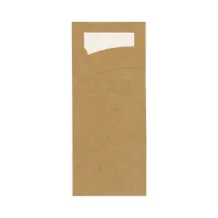 Brown cutlery pouch with napkin 85x190mm - 1,000 pcs/box