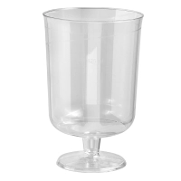 Plastic Wine Glass with Stem 175cc (PS) - 612 pcs/box.