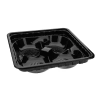APET Food Tray 4C Black 182x182x40mm - 1,000 pcs/box