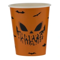 Cardboard Coffee Cup Halloween Pumpkin 200cc/8oz - 1,000 pcs/box