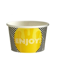 Cardboard Ice Cream Cup Enjoy 130ml/4oz - Pack of 1,000.