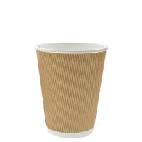 Ripple Kraft Cardboard Coffee Cup 300cc/12oz - 500 pcs/box