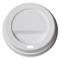 White Lid (PS) for Cup 90mm/12oz - 1,000 pcs/box