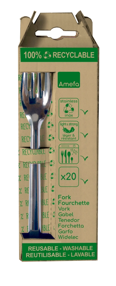 Leaves® Fork (stainless steel) - Reusable - 165 mm - 20 pcs/box