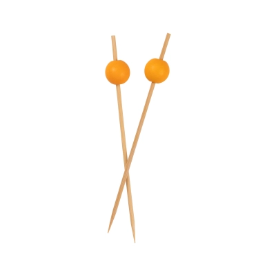 Skewer with orange bamboo balls - 200 pcs/box.
