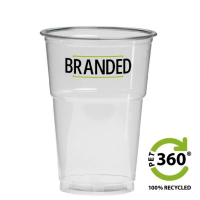 Sustainable Plastic Beer Glass Custom Printing (PET360®) 250cc (300cc max).