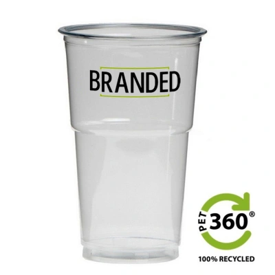 Sustainable Plastic Beer Glass Custom Printing (PET360®) 10 oz (12 oz max)