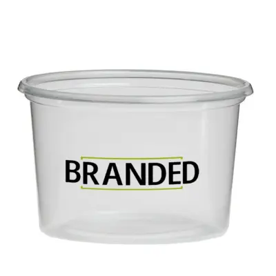 Custom Printed Round Plastic Containers 500cc Ø115mm/PP (from 18,000 pcs.)