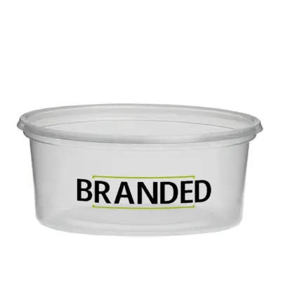 Custom Printed Round Plastic Containers 350cc Ø115mm/PP (from 5,000 pcs)
