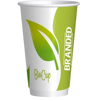 Double-Walled BIO Printed Drinking Cups 400cc/16oz