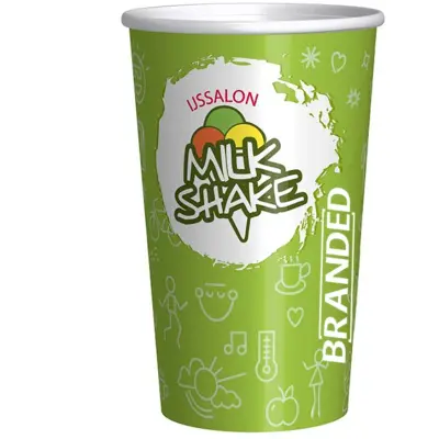 Printed Milkshake Cups Cardboard 500cc/20oz Full Surface