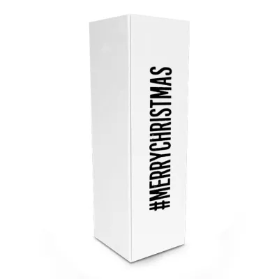 Christmas Wine Bottle Box + Magnetic Closure White - 30x10x10cm - 25 pieces