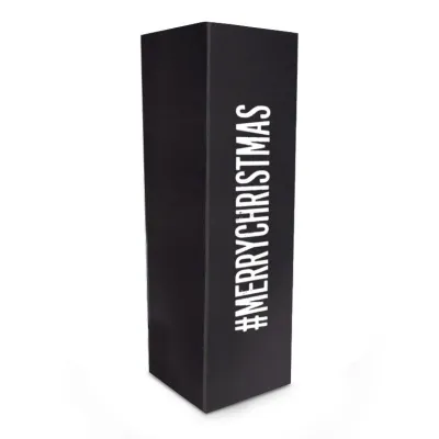 Christmas Wine Bottle Box + Magnetic Closure Black - 30x10x10cm - 25pcs