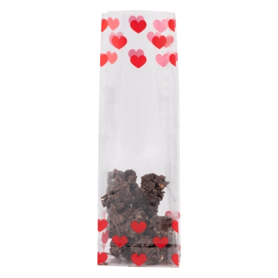 Block Bottom Bag 70 + 40 x 220 mm Valentine - 1,000 pieces
