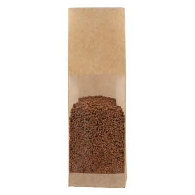 Block Bottom Bag KRAFT 70+40x220 mm with Rectangular Window - 1000 pcs