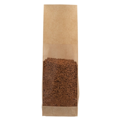 Flat-Bottom Kraft Bag 80+50x250 mm with Rectangular Window - 1,000 pieces