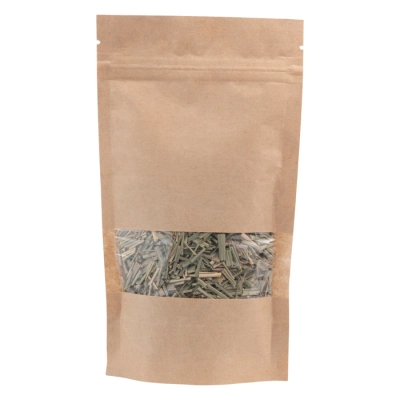 Kraft Stand-up Pouch 110 + 64 x 190 mm with Window - 250 ml - 1,000 pcs