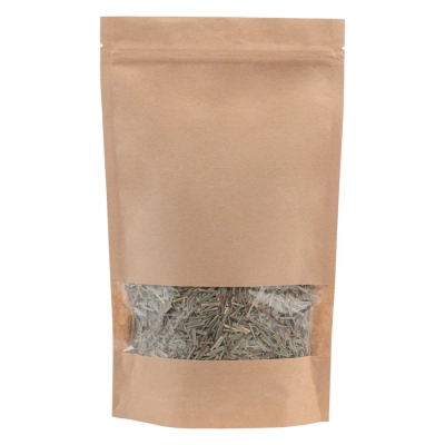 Pouch 130 + 70 x 220 mm KRAFT with window - 500 ml - 1,000 pieces