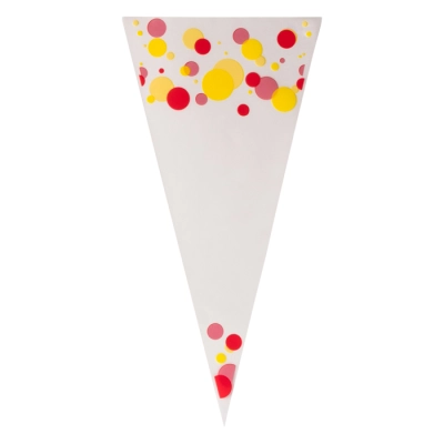 Dotted Cone Bag Red/Yellow - 250 x 460 mm - 1 pound - 1,000 pieces