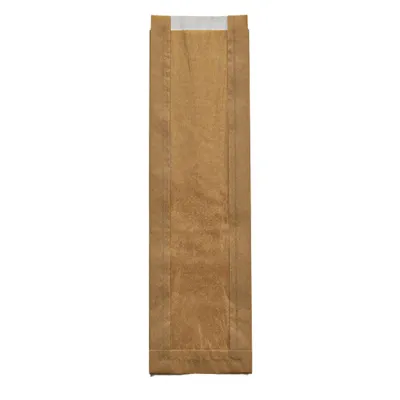 Kraft baguette bag with window - 10x4x35 cm - 1,000 pcs/box