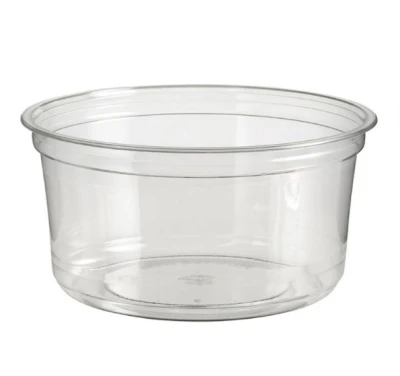Sustainable round Deli container (Recycled PET) 375cc 12oz - 920 pcs/ds.