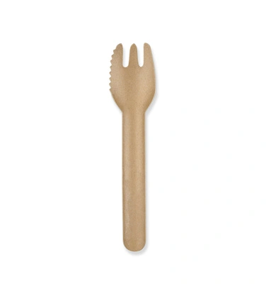 Snack Fork with Cutting Edge - Paper - 13.2 cm Brown - 500 pcs/box