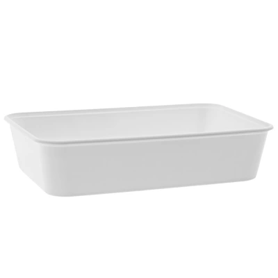 Microwave Tray PP 650ml - White - 170x115x45mm - 500 pcs/box.