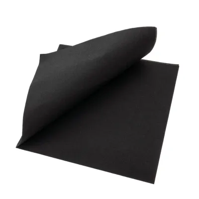 AIRLAID NAPKIN BLACK 40X40CM 1/4 FOLD