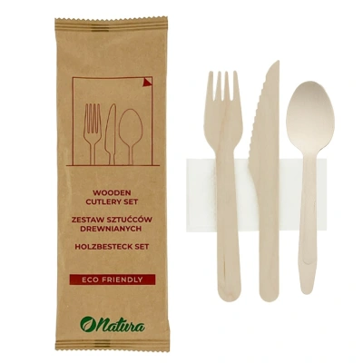 Cutlery Set Knife, Fork, Spoon, and Napkin - 250 pcs/box