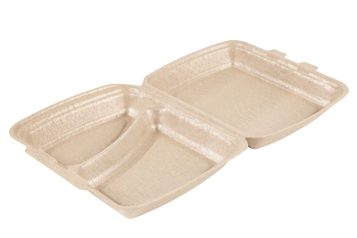 EPP Menu Box - 2-Compartment - 414x240x39mm - Champagne - 125 pcs/box