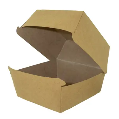 <strong>Kraft Cardboard Hamburger Box - 92x92x70mm - 1,000 pcs/ds</strong>