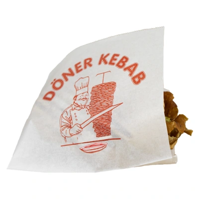 Doner Kebab Bags 16x16 cm - White - Grease-Resistant - 1,000 pcs/box