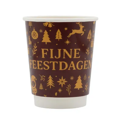 Double-Wall Coffee Cup Happy Holidays 200cc/8oz - 500 pcs/box.