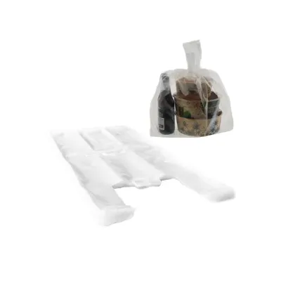 LDPE T-shirt bag transparent 260 + 130 x 480 mm 25my - 1,000 pcs/box