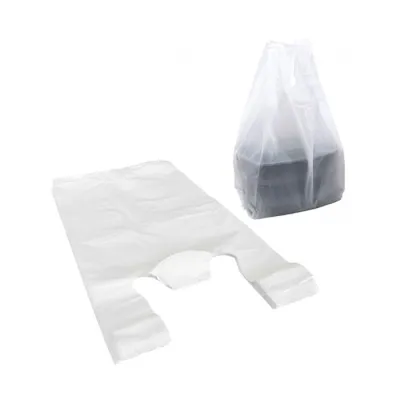 HDPE shirt carrier bag white 300 + 200 x 600 mm 20my - 1,000 pcs/box