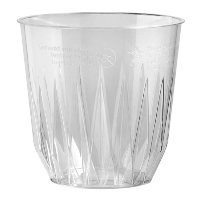 Plastic Wine & Juice Glass Diamond 220cc (PS) - 500 pcs/box.