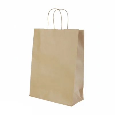 Paper Bag - 250 + 120 x 350 mm - Brown - Twisted Handle - 300 pcs/box