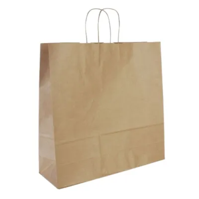 Paper Bag - 450 + 140 x 480 mm - Brown - Twisted Handle - 200 pcs/ds